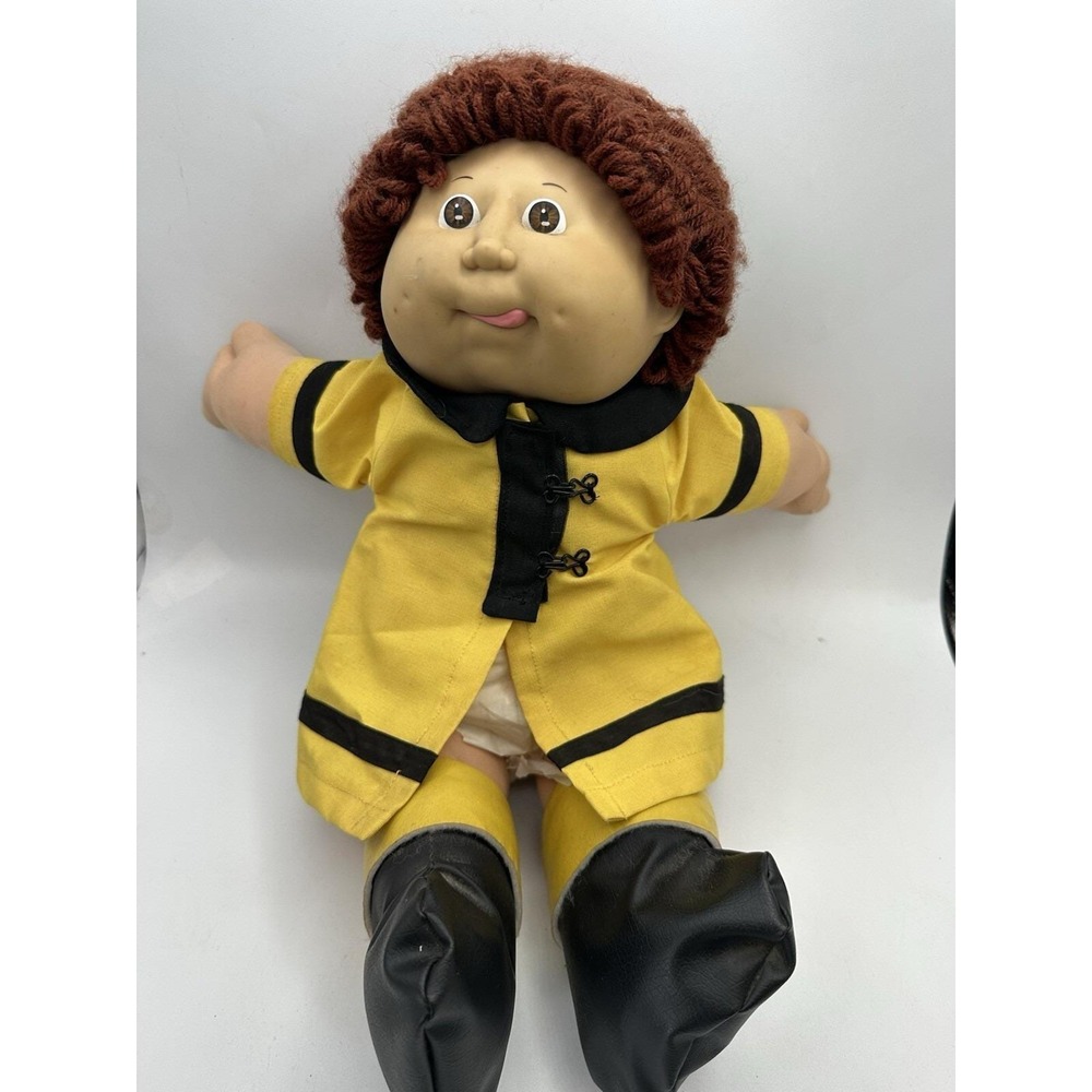 Vintage 1983 Cabbage Patch Kids Doll Brown Hair, Tongue Out  16"
